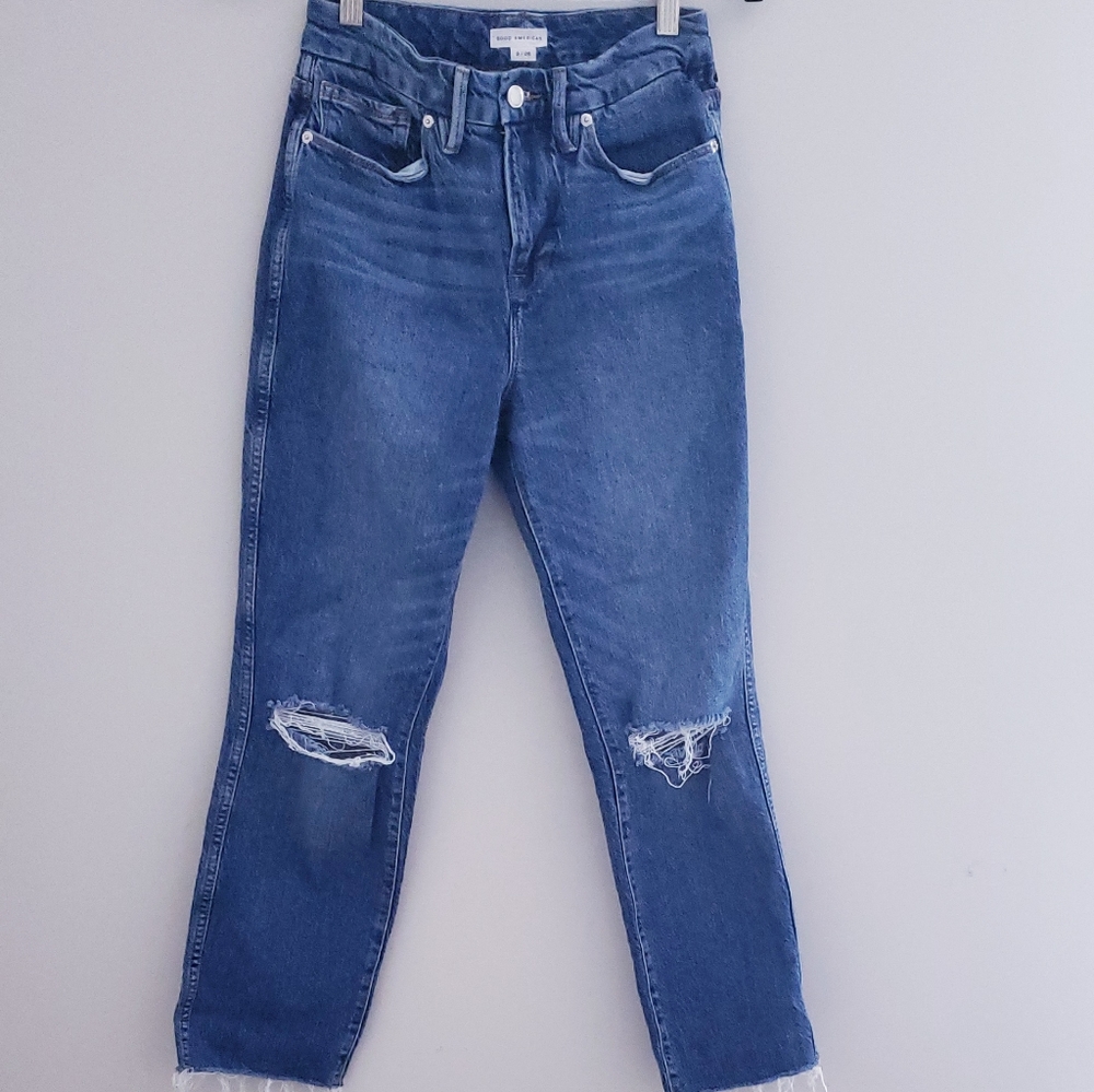 Good American High Rise Blue Jeans - Picture 2 of 7
